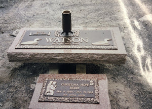 Image of bronze flat marker monument