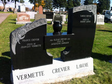 Load image into Gallery viewer, Monument with bevelled sub base in cemetery
